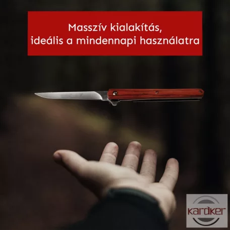 Kemping zsebkés vörösesbarna markolattal