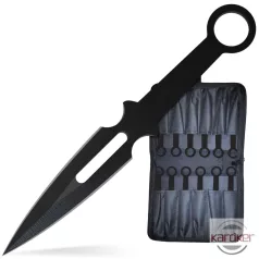 Fekete 12 db-os kunai dobókés szett