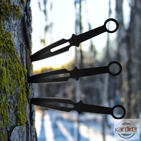 Fekete 12 db-os kunai dobókés szett