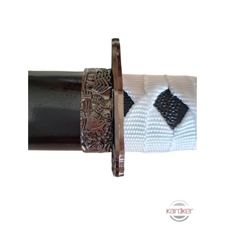 Fekete-fehér szamuráj szett állvánnyal