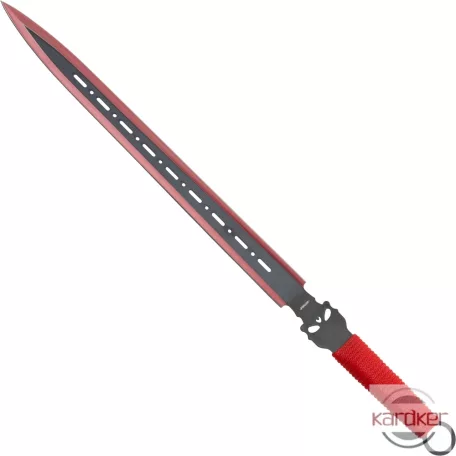 Taktikai kard machete piros, dobókésekkel 