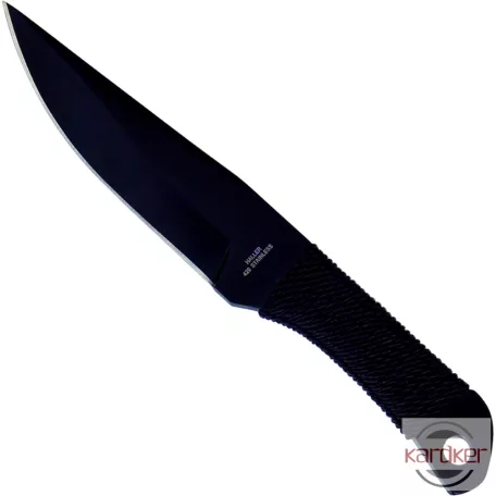 Fekete dobókés 16 cm, tekert nyéllel