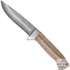 Damaszt kés zebra fa markolattal 10 cm pengével