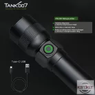 TANK007 extra erős, tölthető 2 az 1-ben LED zseblámpa 