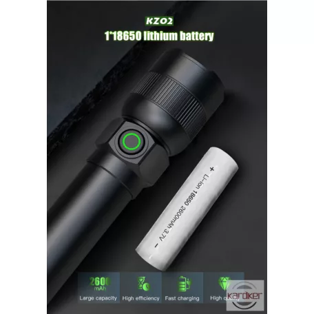 TANK007 extra erős, tölthető 2 az 1-ben LED zseblámpa 