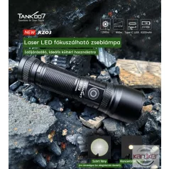 TANK007 extra erős, tölthető LED zseblámpa 7 funkcióval
