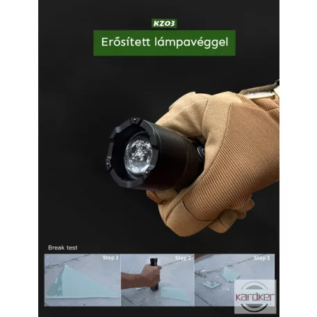 TANK007 extra erős, tölthető LED zseblámpa 7 funkcióval