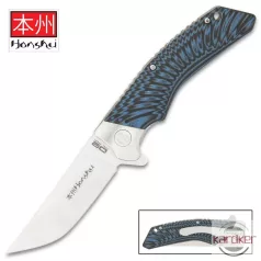   Honshu Black And Blue Sekyuriti Ball Bearing Pocket Knife - D2 