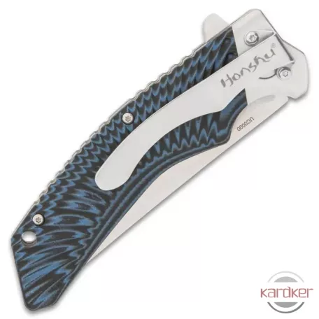 Honshu Black And Blue Sekyuriti Ball Bearing Pocket Knife - D2 