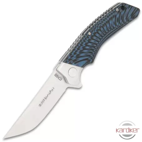 Honshu Black And Blue Sekyuriti Ball Bearing Pocket Knife - D2 