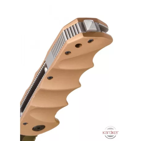USMC Desert Warrior Assisted-Open Folding Knife, Desert Tan